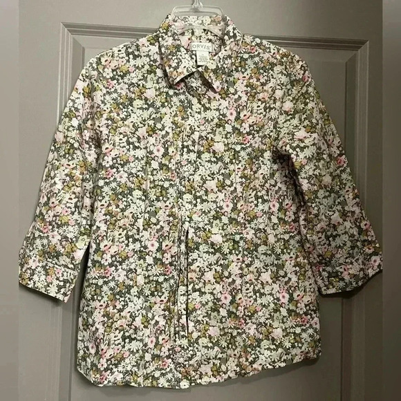 Orvis Tops - Orvis Button Up Women’s Floral 3/4 Sleeve Shirt - Wrinkle Resistant | Medium